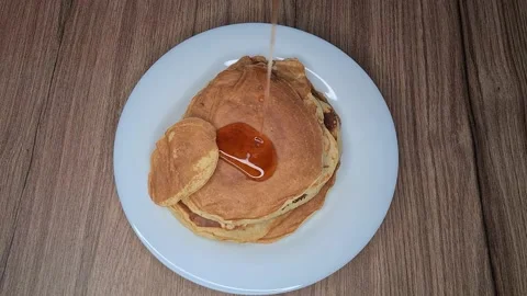 Fluffy pancakes with walnut jam Stock Footage 171539364