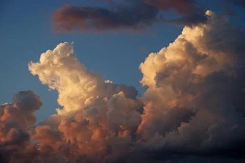 Fluffy Pink Storm Clouds Stock Photos