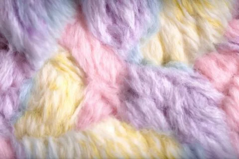 Fluffy Rainbow: A Soft and Airy Texture of Multicolored Wool Stock Illustration