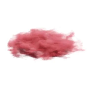Fluffy Red Cloud. 3D Render. Isolated On White Background. Illustrazione stock