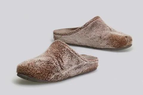 Fluffy slippers Stock Photos