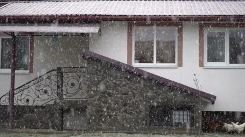 Fluffy snowfall Stock Footage 142288367