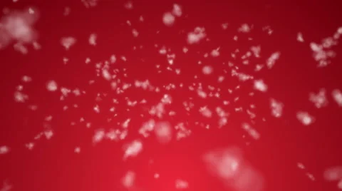 Fluffy Snowflakes with Red Background - 4K Resolution Ultra HD Stock Footage 41339816