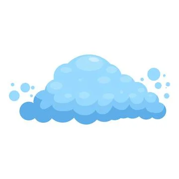 Fluffy soap suds creating a cloud like shape, a cartoon illustration of hyg.. Stock Illustration
