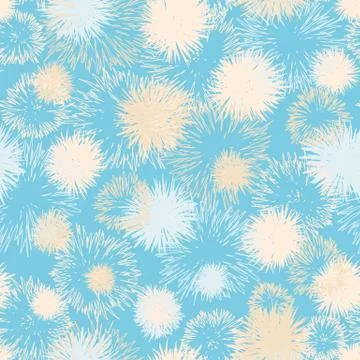 Fluffy soft dandelions seamless vector pattern Stock Illustration