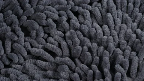 Fluffy soft grey texture of new clean microfiber mop cloth Stock Footage 156472619