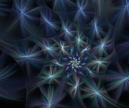 Fluffy spirals of stars with glowing rays 스톡 일러스트