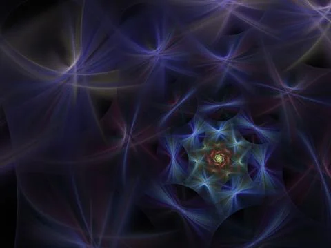 Fluffy spirals of stars with glowing rays Stock Illustration