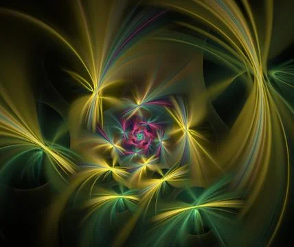 Fluffy spirals of stars with glowing rays Stock-Illustration