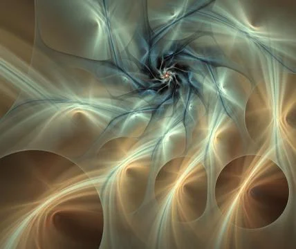 Fluffy spirals of stars with glowing rays Stock-Illustration