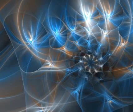 Fluffy spirals of stars with glowing rays 스톡 일러스트