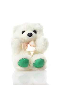 Fluffy teddy bear isolated on white background Stock Photos