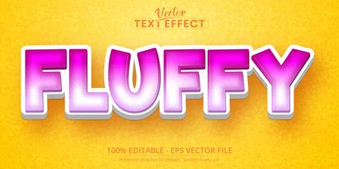 Fluffy text, cartoon style editable text effect Stock Illustration