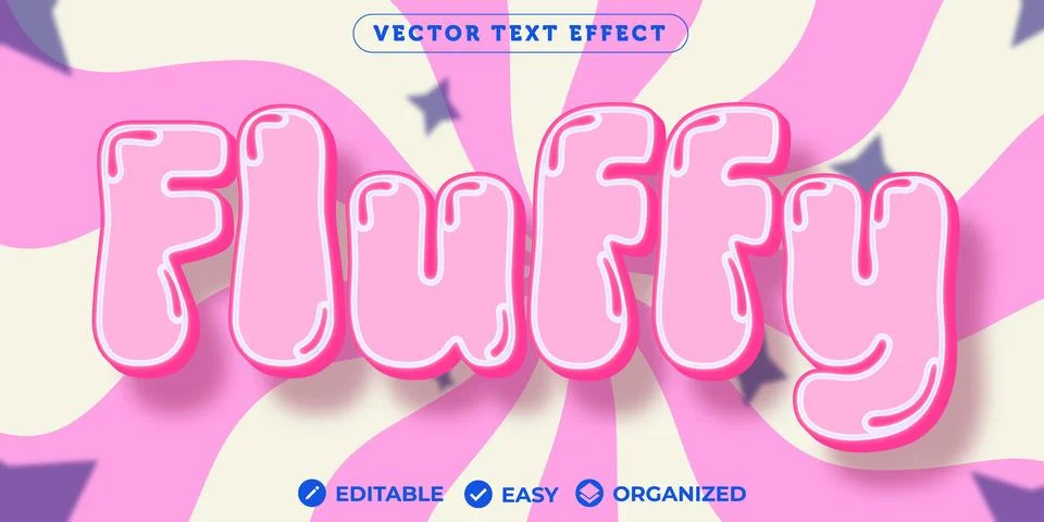 Fluffy Text Effect,Fully Editable Font Text Effect Stock Illustration