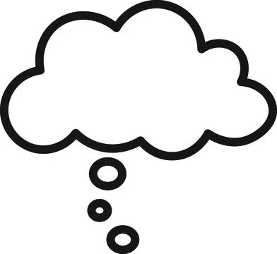 Fluffy Thought Cloud Outline Illustrazione stock