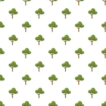 Fluffy tree pattern Stock Illustration