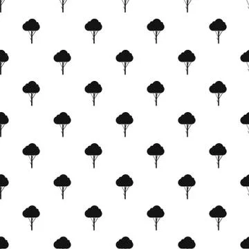 Fluffy tree pattern, simple style Stock Illustration