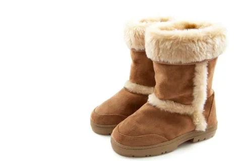 Fluffy warm boots Stock Photos