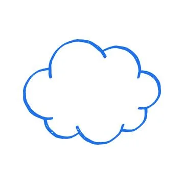 Fluffy Weather Cloud Shape Hand Drawn Doodle Vector Illustration For Sky Desi Stock Illustration