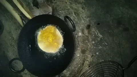 Fluffy wheat poori Stock Footage 126419899
