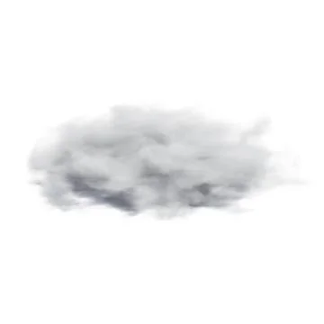 Fluffy White Cloud. 3D Render. Isolated On White Background. Illustrazione stock