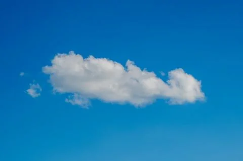 Fluffy White Cloud In Bright Summer Sky Stock Photos