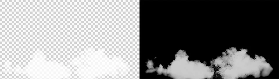 A fluffy white cloud cutout element. Stock Illustration