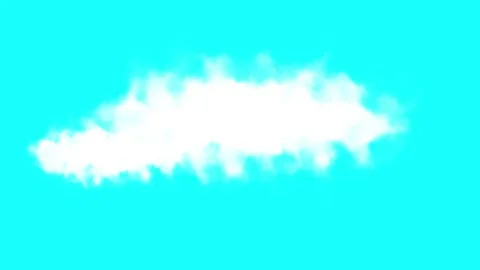 A fluffy white cloud floats against a bright turquoise background. The cloud has Stock Footage 315229584
