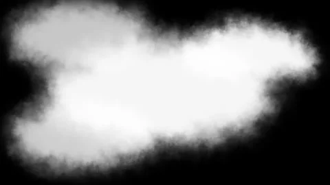 Fluffy white cloud isolated on a black background, designed as an overlay for Stock Footage 295470005