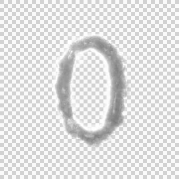 Fluffy White Cloud Letter 0 Stock Illustration