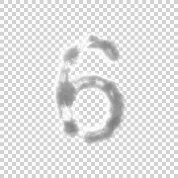 Fluffy White Cloud Letter 6 Stock Illustration