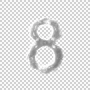Fluffy White Cloud Letter 8 Stock Illustration