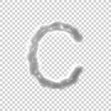 Fluffy White Cloud Letter C Stock Illustration