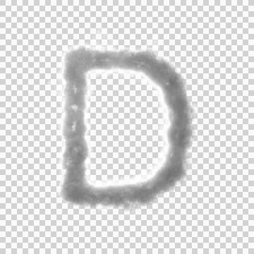 Fluffy White Cloud Letter D Stock Illustration