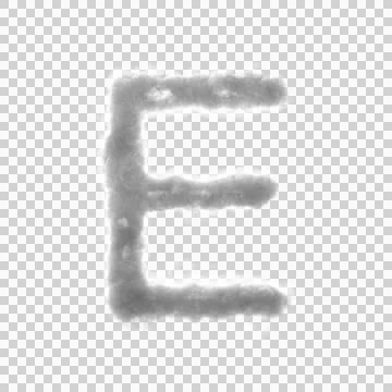 Fluffy White Cloud Letter E Stock Illustration