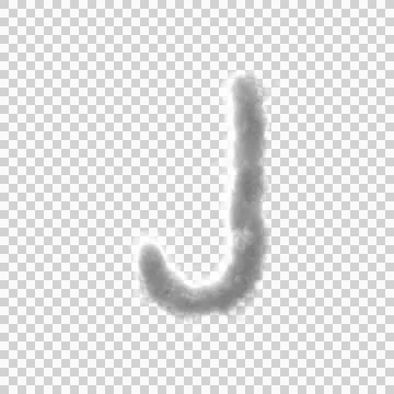 Fluffy White Cloud Letter J Stock Illustration