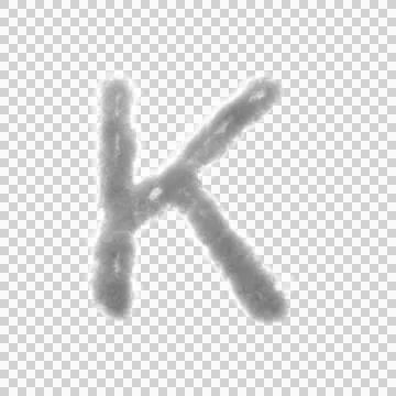Fluffy White Cloud Letter K Stock Illustration