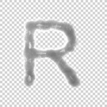 Fluffy White Cloud Letter R Stock Illustration