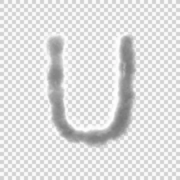 Fluffy White Cloud  Letter U Stock Illustration