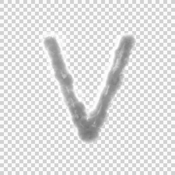 Fluffy White Cloud Letter V Stock Illustration