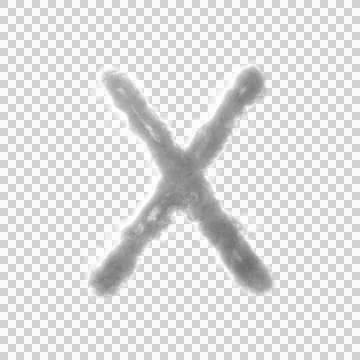 Fluffy White Cloud  Letter X  Stock Illustration