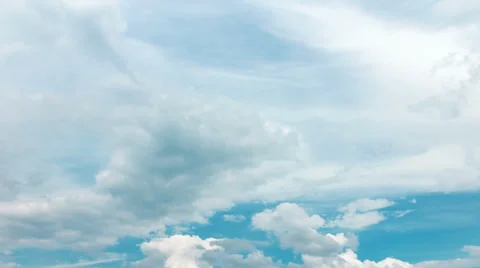 Fluffy White Clouds on Blue Sky 스톡 동영상 39457564