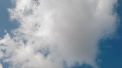 Fluffy white clouds on blue sky background, time lapse. Stock Footage 109300429