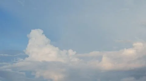 Fluffy White Clouds in a Blue Sky 스톡 사진