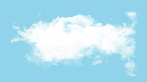 Fluffy white clouds drifting across a clear bright blue sky Stock Footage 335387555