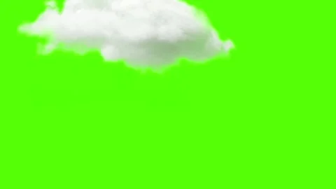 Fluffy White Clouds Floating on Green Screen Video stock 341587046