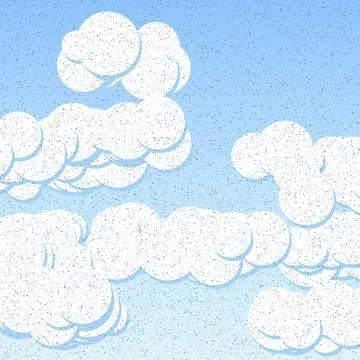 Fluffy white clouds floating on light blue sky background 스톡 일러스트