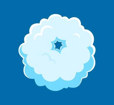 Fluffy white clouds font, smoke typeface letter O Stock Illustration