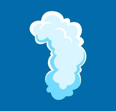 Fluffy white clouds font, smoke typeface letter I Stock Illustration