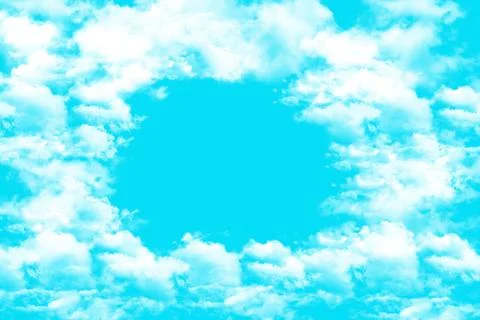 Fluffy white clouds frame png best graphic resouces Stock Illustration